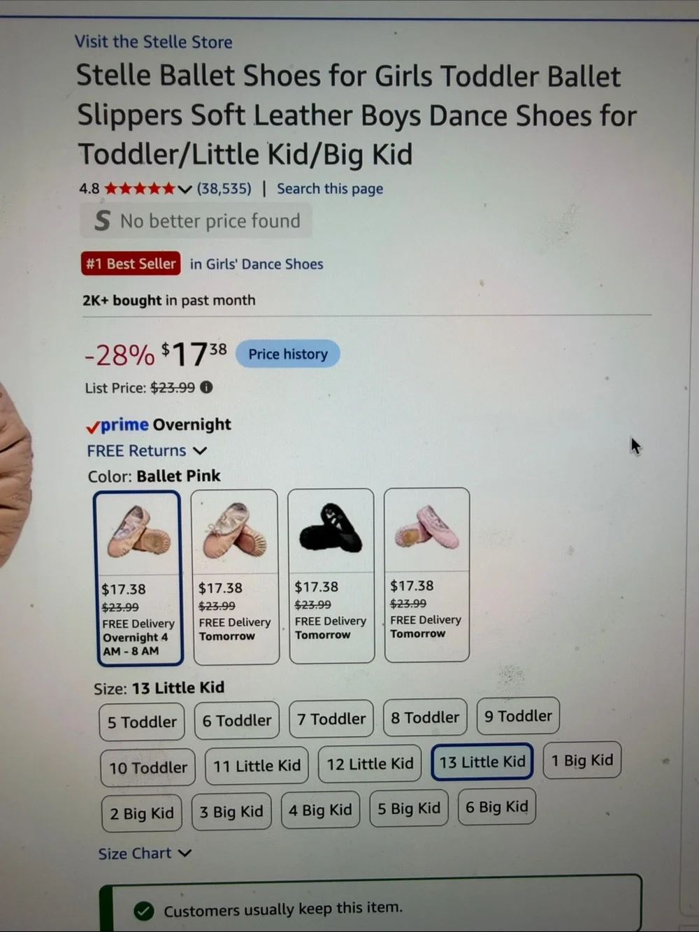 Kids Ballet Shoes in Nude Pink